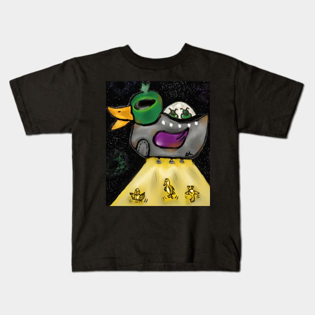 abDUCKtion Kids T-Shirt by Veakari